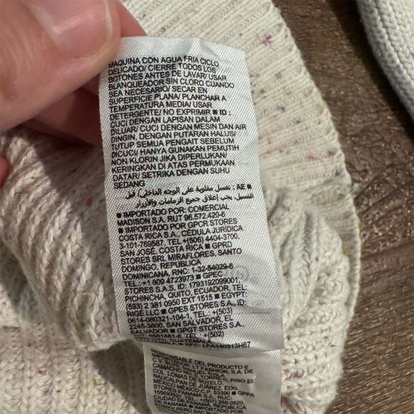 Old Navy XL Ivory Speckled Cardigan Sweater Flecked Knit Confetti Academia READ - Picture 10 of 12